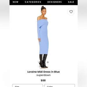 superdown - Lorraine Midi Dress in Blue - Size Large